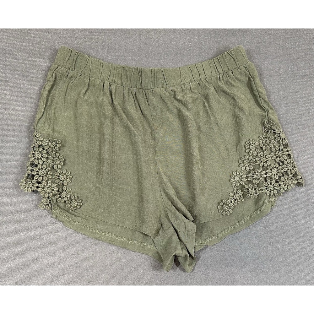 Forever 21 Womens Small Lace Trim Shorts Floral Crochet Y2K